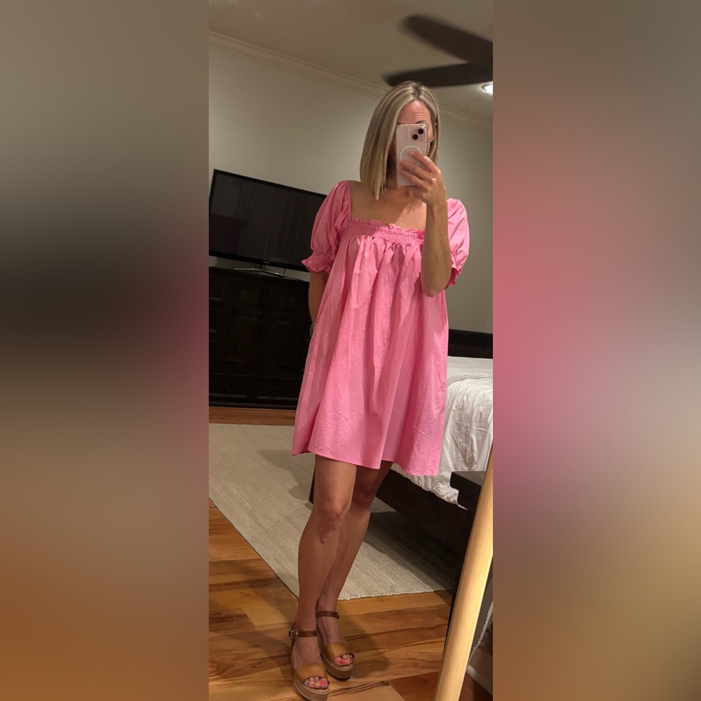 Pink Babydoll Mini Dress